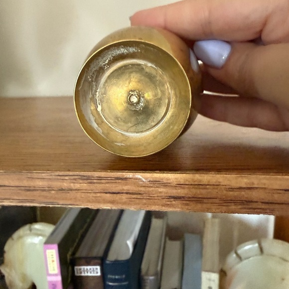 Vintage Solid Brass 6.5” Bud Vase Gold - Picture 5 of 8